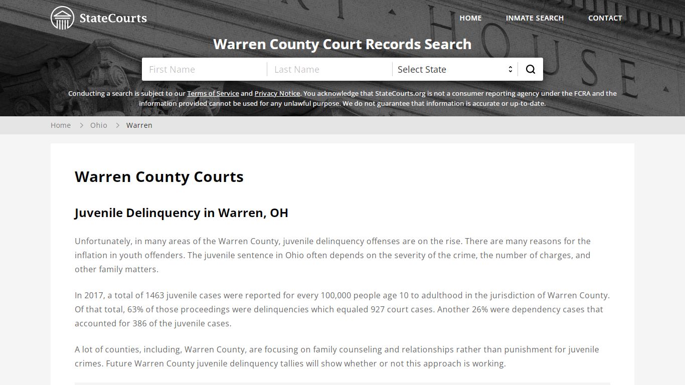 Warren County, OH Courts - Records & Cases - StateCourts